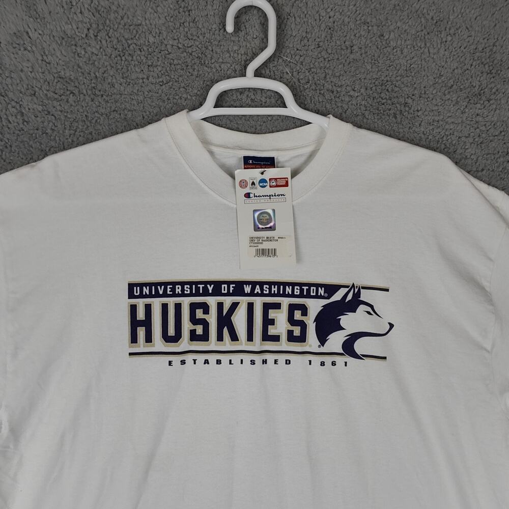 Washington Huskies Shirt Mens Extra Champion Short Sleeve Crew Neck New With Tag - Picture 8 of 14